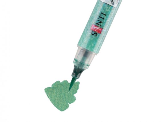 Акварельный Маркер Glitter Brush, кисть, 11, аквамарин металлик SANTI 390760 