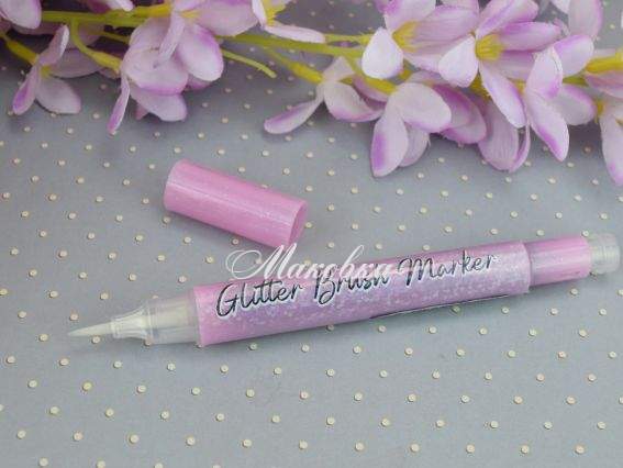 Маркер акварельний SANTI 390767 Glitter Brush, пензель, №18, світло-рожевий