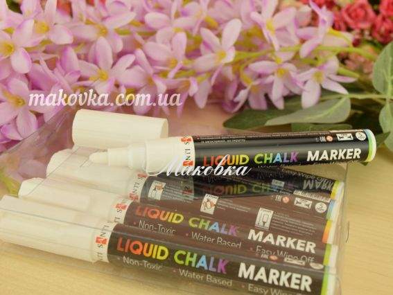 Маркер меловой, БЕЛЫЙ 5мм, Santi 390563 1 ШТ Маркер меловой, БЕЛЫЙ 5мм, Santi 390563 1 ШТ