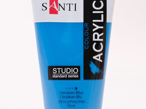 Краска акриловая Santi Studio, 75мл, Церулеум Краска акриловая Santi Studio, 75мл, Церулеум