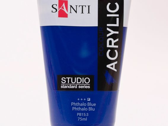 Краска акриловая Santi Studio, 75мл, Голубая Ф.Ц. Краска акриловая Santi Studio, 75мл, Голубая Ф.Ц.