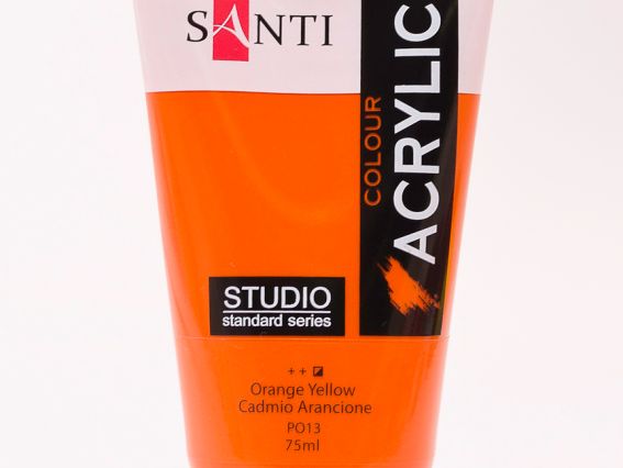 Краска акриловая Santi Studio, 75мл, Кадмий оранжевый Краска акриловая Santi Studio, 75мл, Кадмий оранжевый