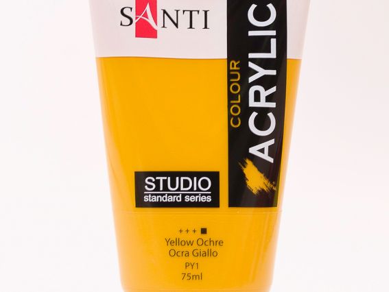 Краска акриловая Santi Studio, 75мл, Охра желтая Краска акриловая Santi Studio, 75мл, Охра желтая