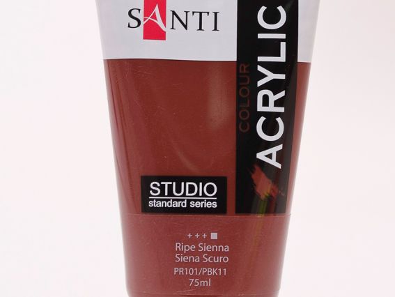Краска акриловая Santi Studio, 75мл, Сиена темная Краска акриловая Santi Studio, 75мл, Сиена темная