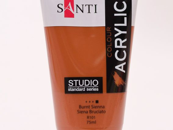 Краска акриловая Santi Studio, 75мл, Сиена жженная Краска акриловая Santi Studio, 75мл, Сиена жженная