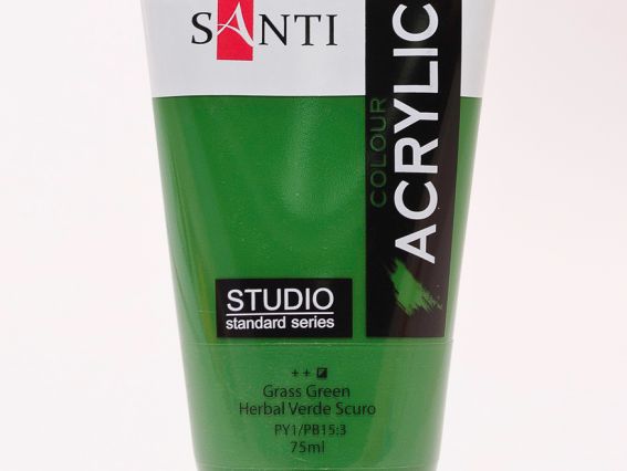Краска акриловая Santi Studio, 75мл, Травяная зеленая темная Краска акриловая Santi Studio, 75мл, Травяная зеленая темная