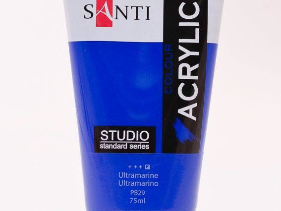 Краска акриловая Santi Studio, 75мл, Ультрамарин Краска акриловая Santi Studio, 75мл, Ультрамарин