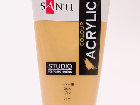 Краска акриловая Santi Studio, 75мл, Золото Краска акриловая Santi Studio, 75мл, Золото