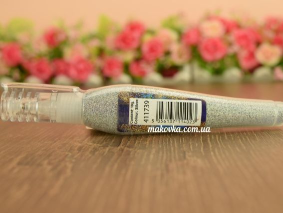 Santi 411739, Ручка с сухим рассыпным глиттером серебряного цвета, 10г  
