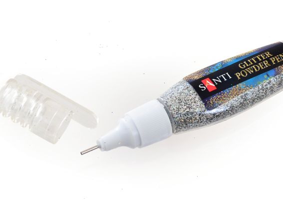 Santi 411739, Ручка с сухим рассыпным глиттером серебряного цвета, 10г  