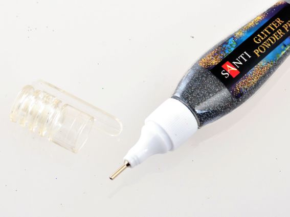 Santi 411745, Ручка с сухим рассыпным глиттером черного цвета, 10г  