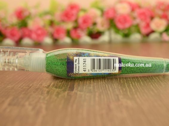 Santi 411741, Ручка з сухим розсипним глітером зеленого кольору, 10г  