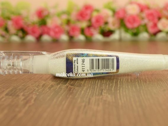 Santi 411746 Ручка з сухим розсипним глітером білого перламутрового кольору, 10г  