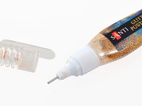 Santi 411748 Ручка с сухим рассыпным глиттером золотого цвета, 10г  