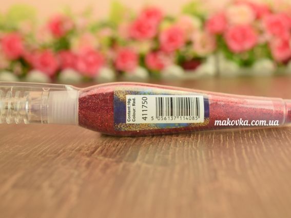Santi 411750 Ручка с сухим рассыпным глиттером красного цвета, 10г  
