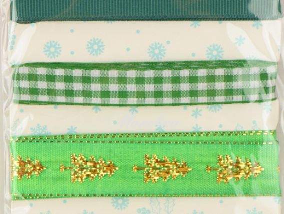 Набор декоративных ленточек Новогодние, разной ширины, Santi  952459 Набор декоративных ленточек Новогодние, разной ширины, Santi  952459