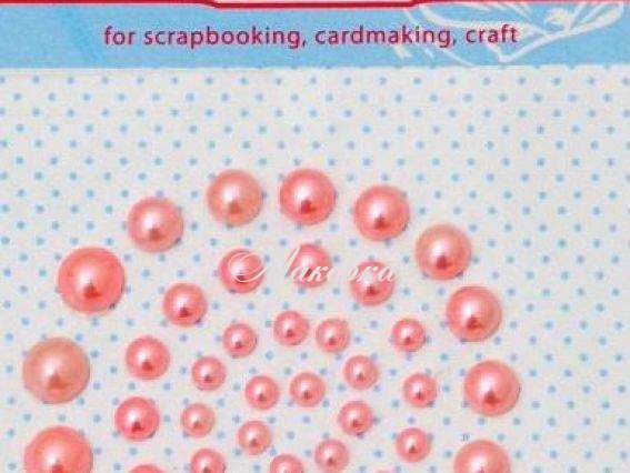 Напів-перлинки самоклеючі Рожеві, 50 шт., Santi 952632