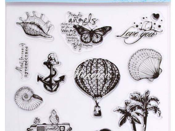 Штампы силиконовые, набор Море, 15х15 см, Santi 952623 Штампы силиконовые, набор Море, 15х15 см, Santi 952623