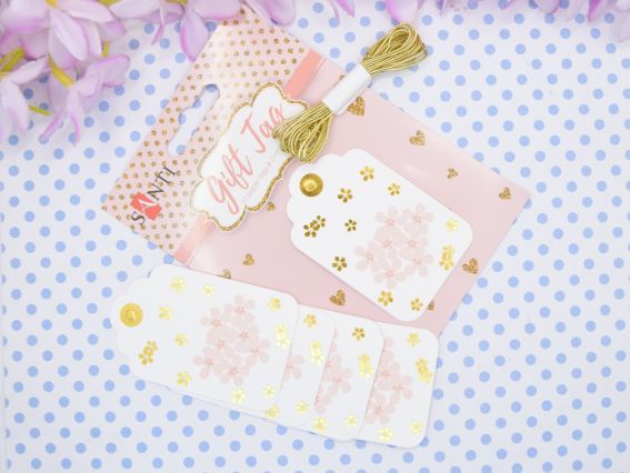 Набор тегов ажурных Цветы, 10 шт., с веревкой Santi 742285