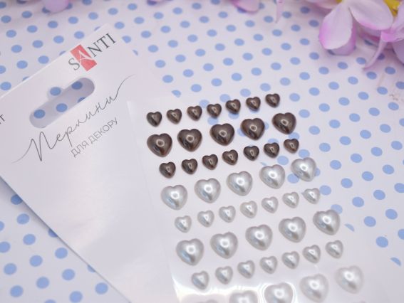 Набір напівперлини SANTI Серця, рожеві, 5-12 мм, 71 шт 742969