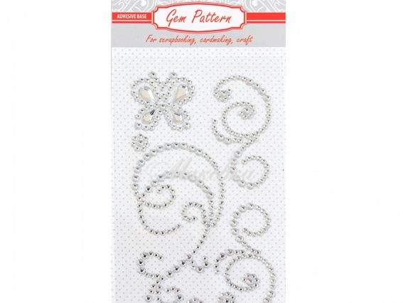 Візерунок з клейових страз Butterfly, срібло, 10х6см Santi 742511 Візерунок з клейових страз Butterfly, срібло, 10х6см Santi 742511