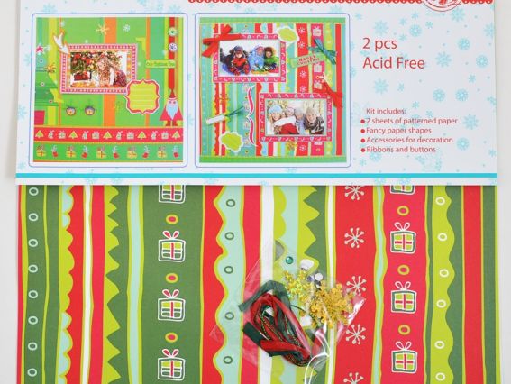 Набор Скрап-страничка Зеленая (новогодняя) 30,5х30,5см, Santi 952441