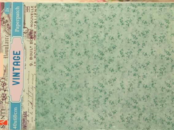 Бумага для декупажа Vintage (мятная с листьями), 2 листа 40*60 см Santi 952483 Бумага для декупажа Vintage (мятная с листьями), 2 листа 40*60 см Santi 952483
