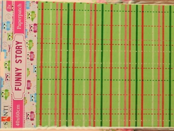 Бумага для декупажа Funny story (салатовая с полосками), 2 листа 40*60 см Santi 952497