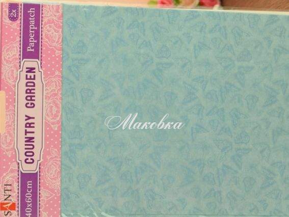 Бумага для декупажа Country garden (голубая бабочки), 2 листа 40*60 см Santi 95250