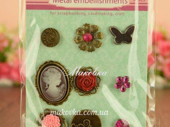 Набір брадсів Рожеві камеї, 9 шт Santi 952588