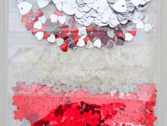 Набор декоративных элементов для скрапбукинга, БЕЛО-КРАСНЫЙ, Santi  951981 Набор декоративных элементов для скрапбукинга, БЕЛО-КРАСНЫЙ, Santi  951981