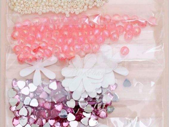 Набор декоративных элементов для скрапбукинга, РОЗОВЫЙ, Santi  951984 Набор декоративных элементов для скрапбукинга, РОЗОВЫЙ, Santi  951984