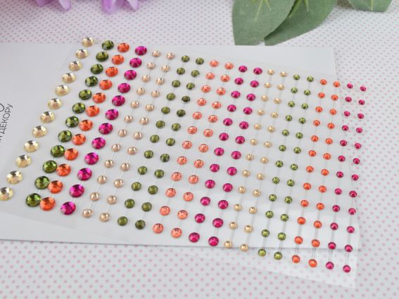 Набір камінці багатогранні самоклеючі SANTI Блискуче асорті, 3-5 мм, 742966