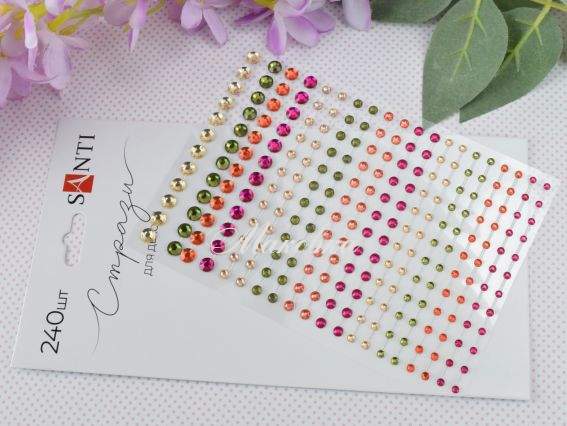 Самоклеючі стрази-камінці SANTI Блискуче асорті, 3-5 мм, 742966 Самоклеючі стрази-камінці SANTI Блискуче асорті, 3-5 мм, 742966