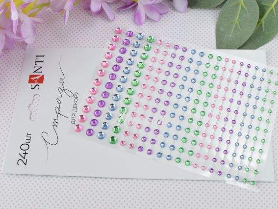Самоклеючі стрази-камінці SANTI Сяюче асорті, 3-5 мм, 742967 Самоклеючі стрази-камінці SANTI Сяюче асорті, 3-5 мм, 742967
