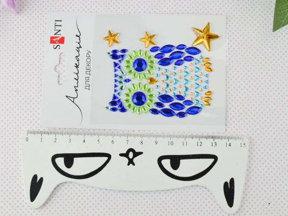 Аплікація зі самоклеючих страз SANTI Owl Сова 9,5х8 см 742989