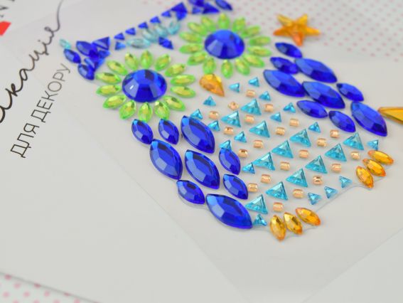 Аплікація зі самоклеючих страз SANTI Owl Сова 9,5х8 см 742989