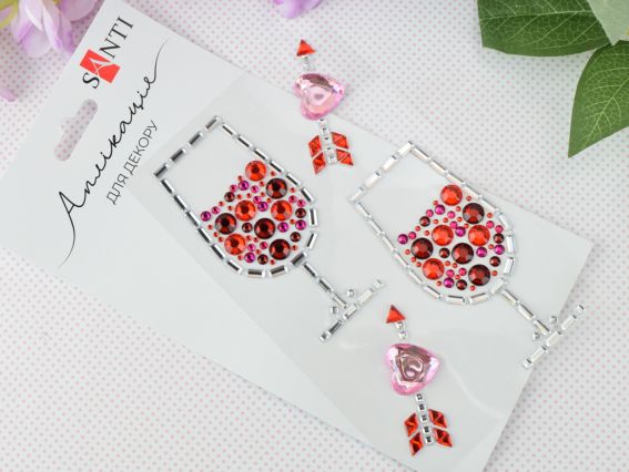 Аплікація зі самоклеючих страз SANTI Romantic 9,5х8 см 742990