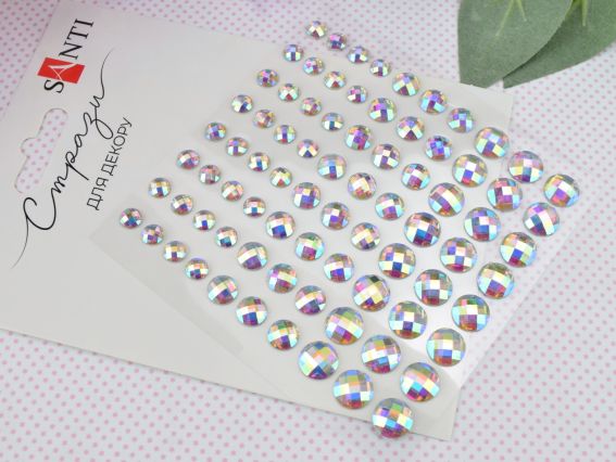 Набір камінчики напівнамистини самоклеючі SANTI Хамелеон, 80 шт 742992