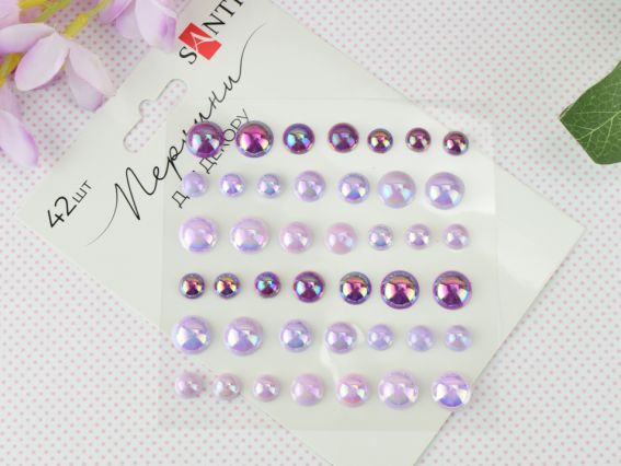 Набір напівперлини SANTI Beads лілові, 42 шт 743006