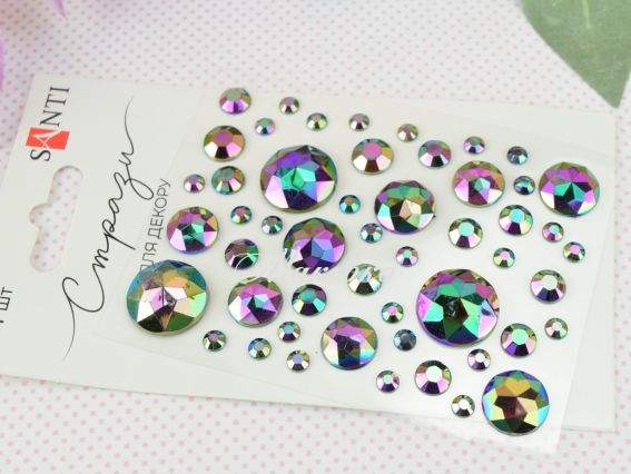 Самоклеючі стрази SANTI Chameleon хамелеон max, 51 шт 743010 Самоклеючі стрази SANTI Chameleon хамелеон max, 51 шт 743010