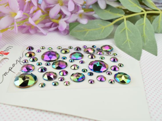 Набір камінчики напівнамистини самоклеючі SANTI Chameleon хамелеон max, 51 шт 743010