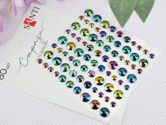 Самоклеючі стрази SANTI Chameleon Хамелеон, 80 шт 743011