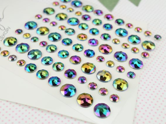 Набор камушки полубусины самоклеящиеся SANTI Chameleon Хамелеон, 80 шт 743011