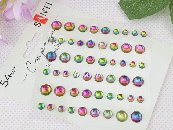 Самоклеючі стрази SANTI райдужні 743012