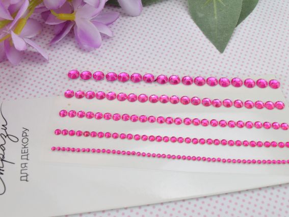 Набор камушки многогранные самоклеящиеся SANTI Темно-розовые, 146 шт 743017