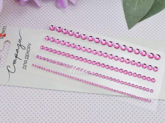 Самоклеючі стрази-камінці SANTI Рожеві, 146 шт 743018 Самоклеючі стрази-камінці SANTI Рожеві, 146 шт 743018