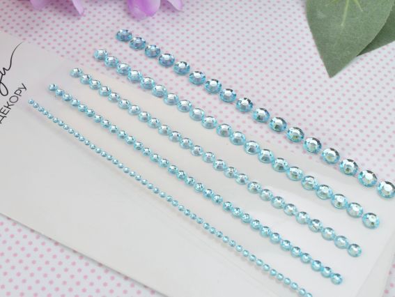 Набір камінці багатогранні самоклеючі SANTI Блакитні, 146 шт 743019