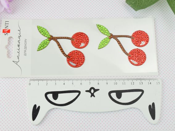 Аплікація зі самоклеючих страз SANTI Вишні 5х11 см 743023