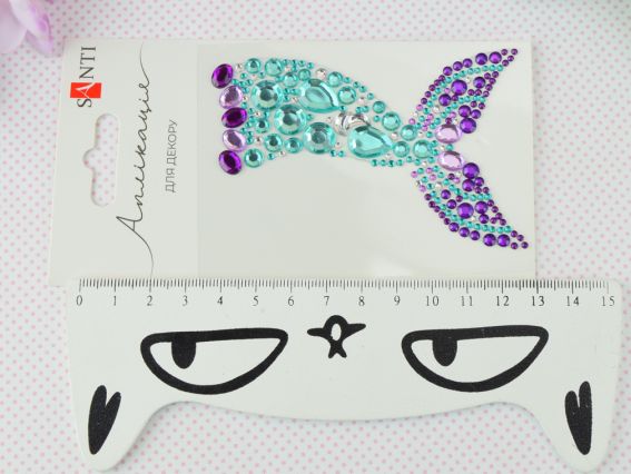 Аплікація зі самоклеючих страз SANTI Русалонька 7х9 см 743024